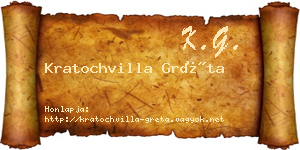 Kratochvilla Gréta névjegykártya